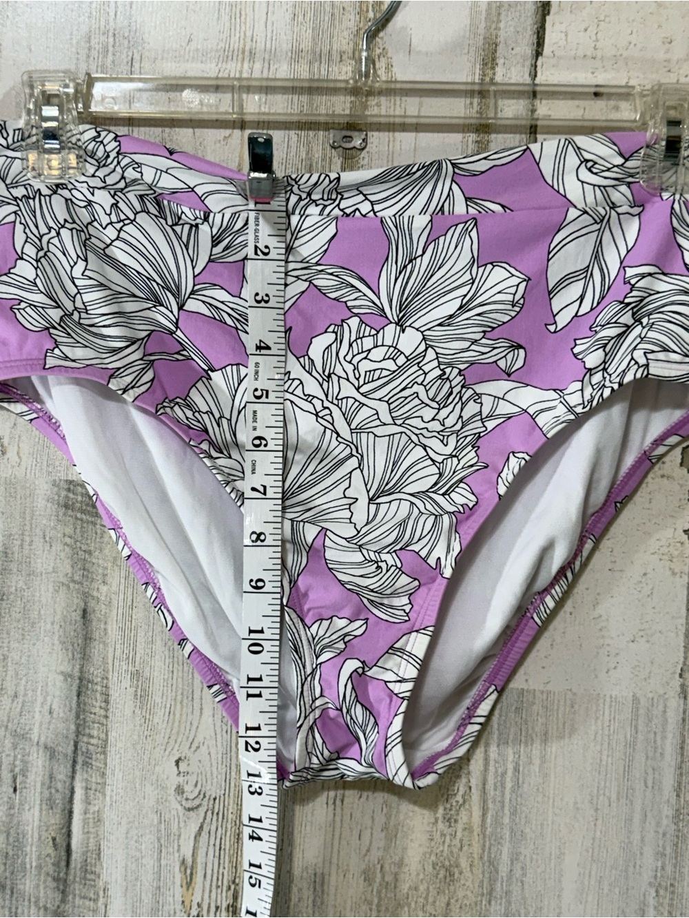 High-Waist Floral Bikini Bottoms - Purple Floral - Picture 8 of 8